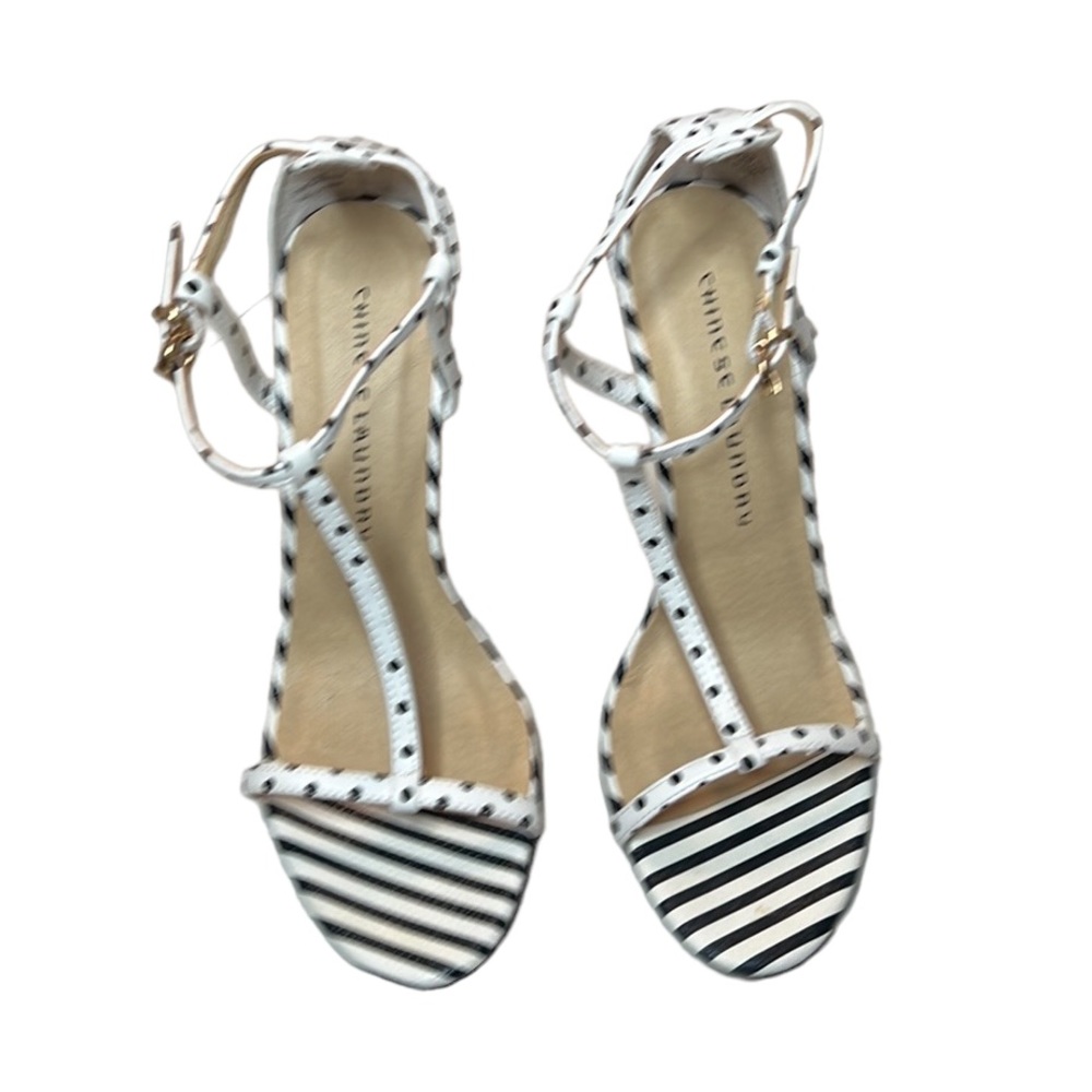 Chinese Laundry Polka Dot Dress Sandal,White/Black Size 8.5 - Picture 3 of 9